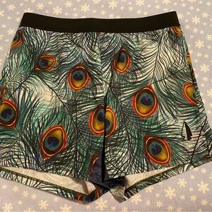 TacHuntFish THF Men’s Athletic Shorts Peacock Logo Pockets Athleisure